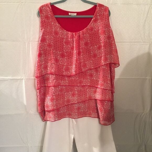 Jaclyn Smith Plus Size 3X Ruffle Front Tee Tank - Picture 2 of 6